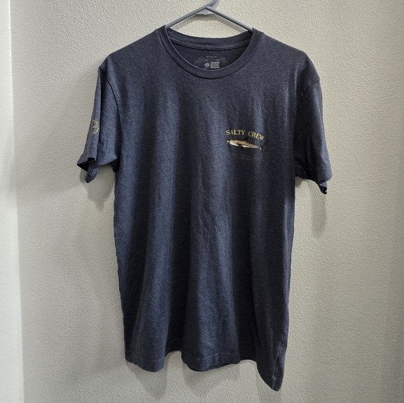 Salty Crew navy blue short sleeved t-shirt with emblem men's size medium - Picture 1 of 4